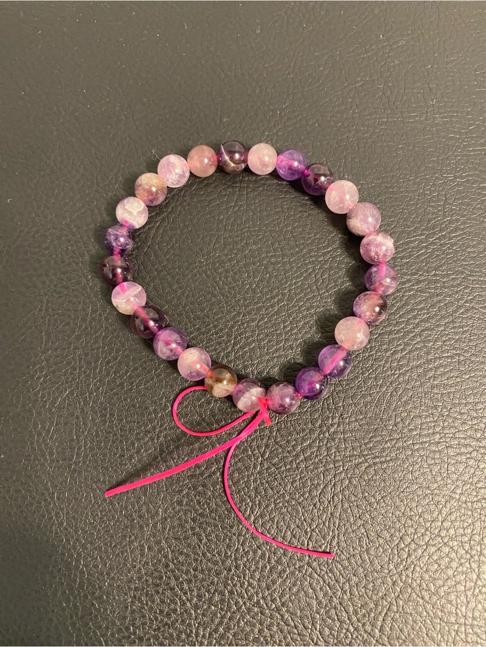 Purple Amethyst Crystal Beaded Stretch Bracelet - Women Jewelry
